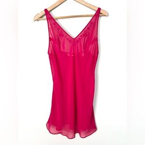 Victorias Secret Pink Chiffon Slip Womens Medium Vintage 90s Y2K Feminine Preppy
